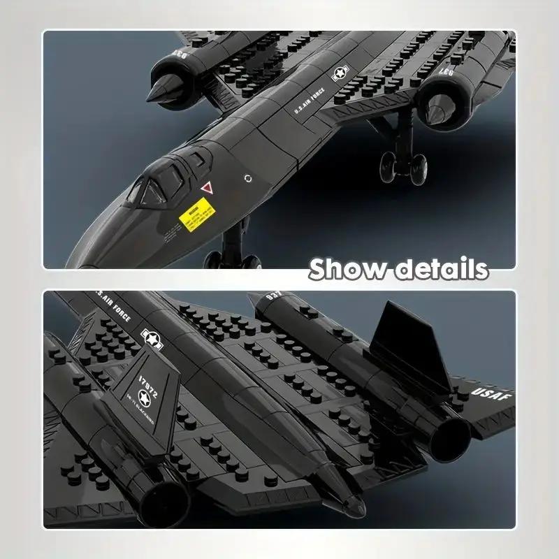 Blocs de construction d'espace d'avion de reconnaissance Blackbird militaire SR-71, jouet d'assembla