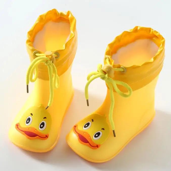 Bottes de pluie imperméables pour enfants, couleur unie, confortables, antidérapantes, durables, pou