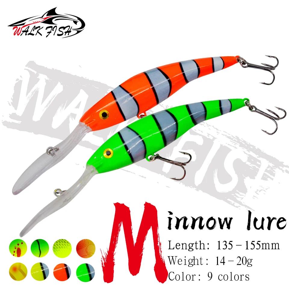 WALK FISH 1 pièces nouveau leurre de pêche méné longue langue conseil 14g/13.5 cm leurre en plastiqu