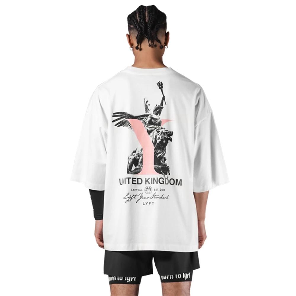 LYFT 2024 été sport t-shirts hommes en plein air Fitness entraînement T-shirt mode tendance coton él