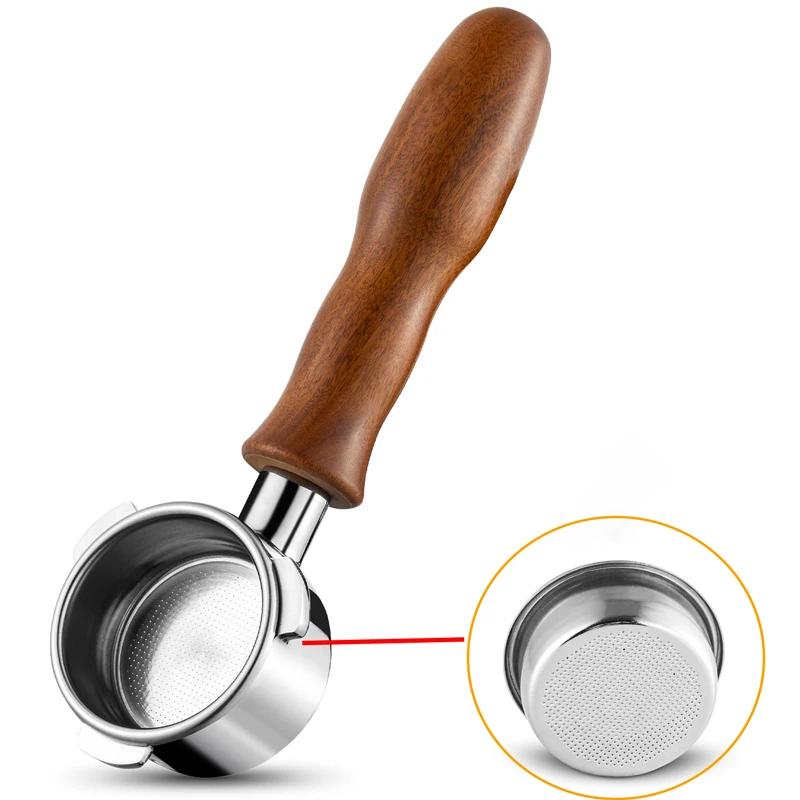 Porte-filtre à café sans fond pour machine à expresso Hiinvasive, acier inoxydable, 51mm, 3 oreilles
