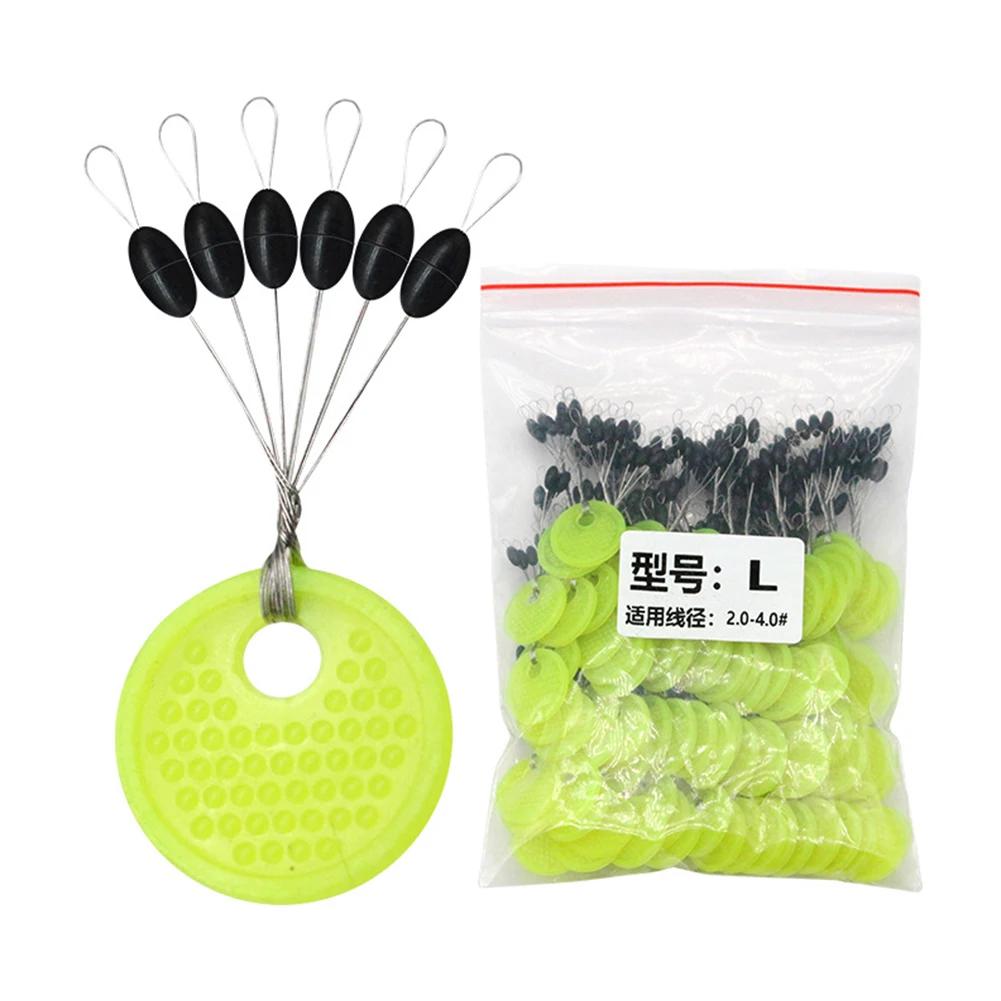 Ensemble de flotteurs de pêche en caoutchouc de silicone, bouchon nar, noir, haricot spatial, pêche