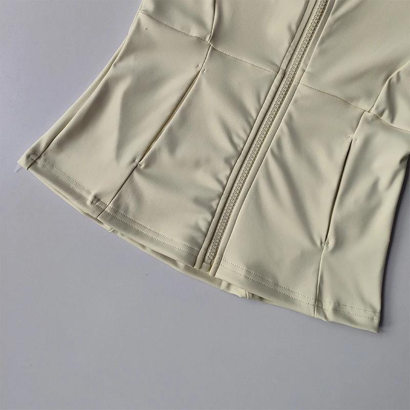Veste de sport pour femmes, fermeture éclair, Fitness, Yoga, chemise d'entraînement, manteaux de cou