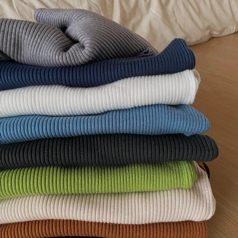 Pull à col roulé pour femme, pull slim, pull en tricot doux, pull chaud, basique, décontracté, autom