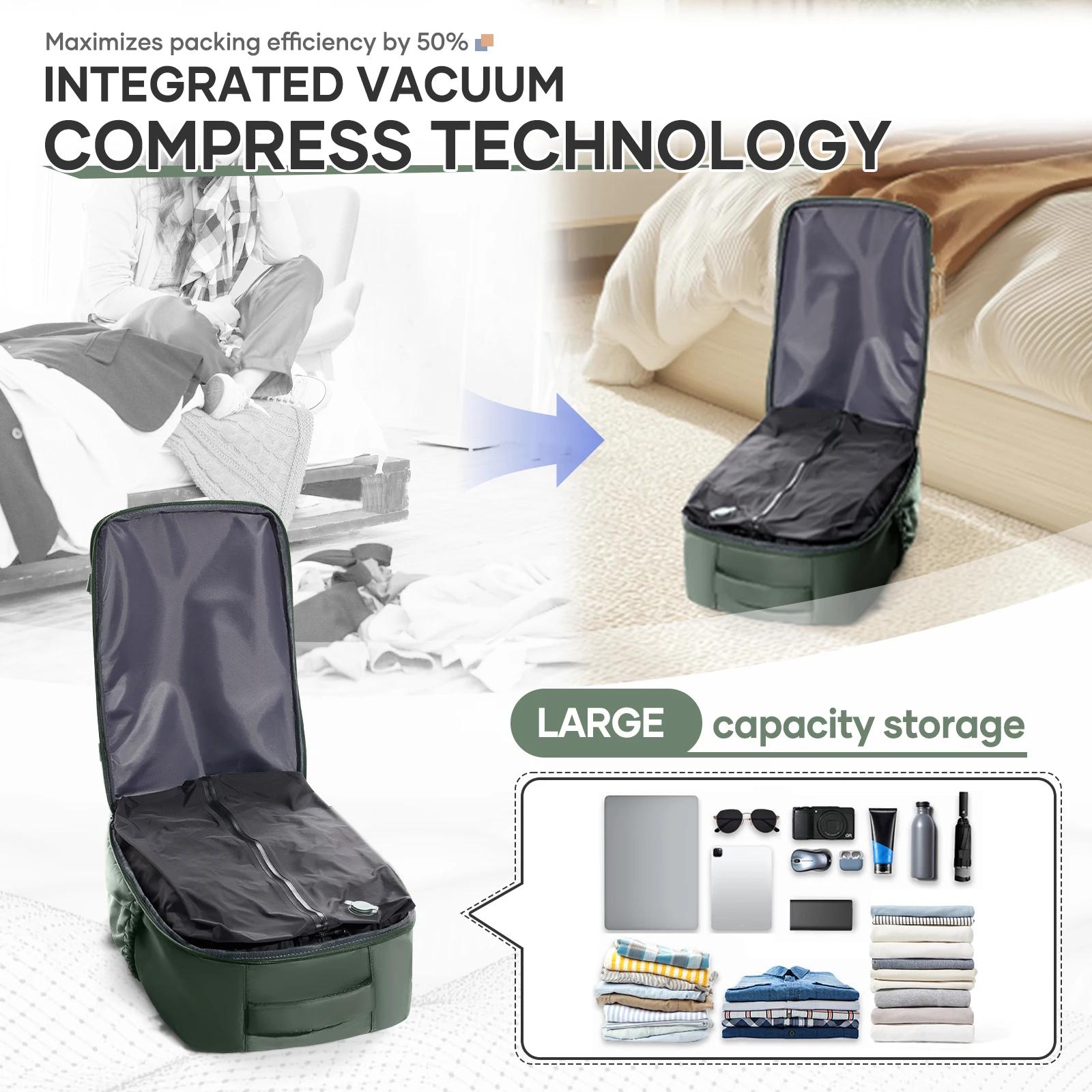 Ryanair 40x30x20 sac à dos de voyage sac à dos de compression sous vide avec pompe, sac de cabine Wi