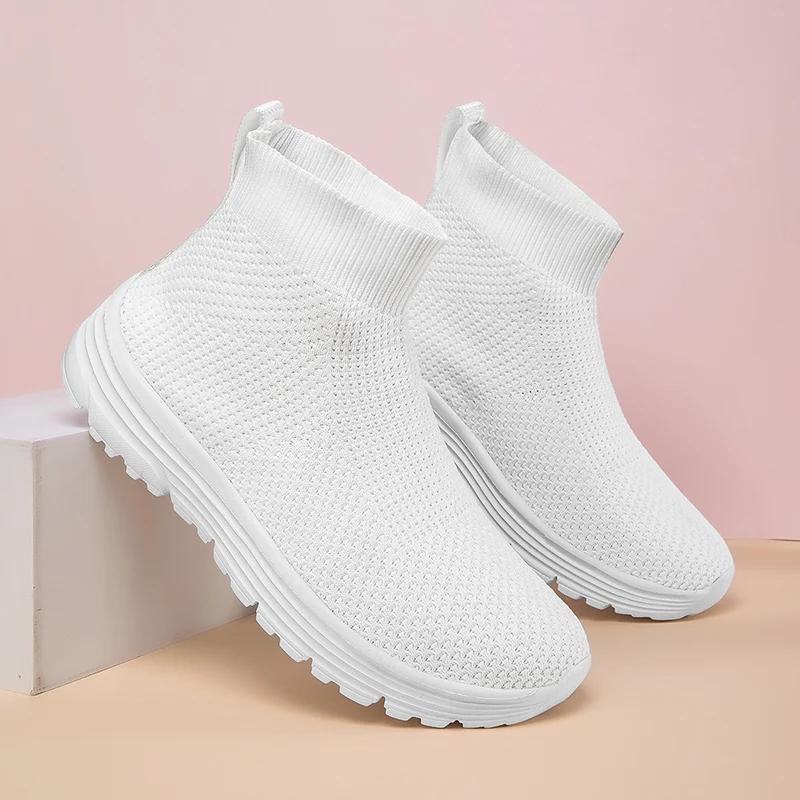 Chaussures de course montantes pour hommes et femmes, baskets décontractées en maille noire, légères