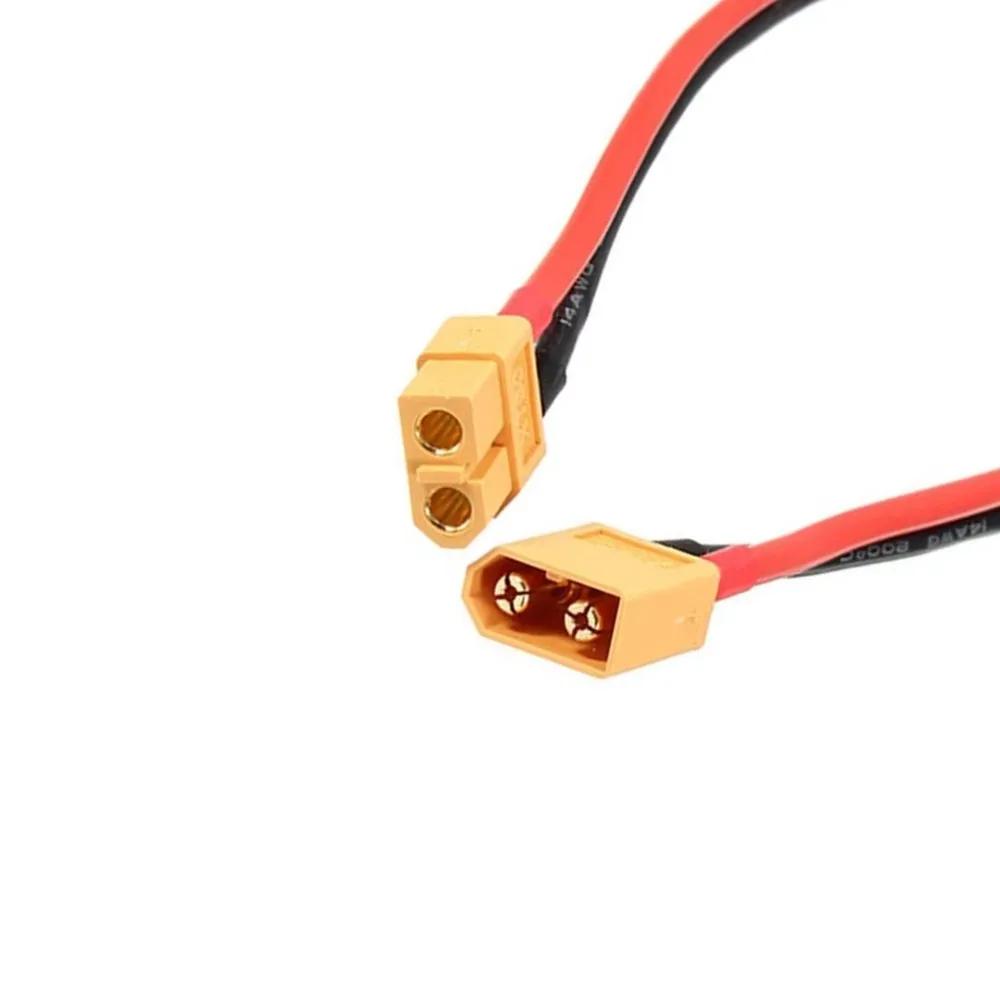 Câble d'extension de connecteur XT60, 1 pièce, prise mâle à femelle, fil en Silicone 14awg 12awg 5 ~