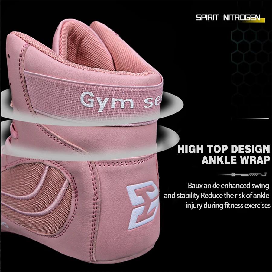 Chaussures de lutte boxe combat adultes Sanda - Bottes hautes Muay Thai entraînement fitness squats