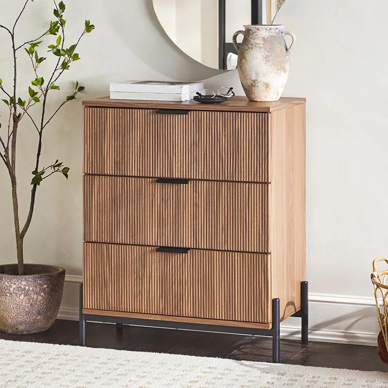 Milieu du siècle 3-MELChest avec Reeded MELFronts, Moka