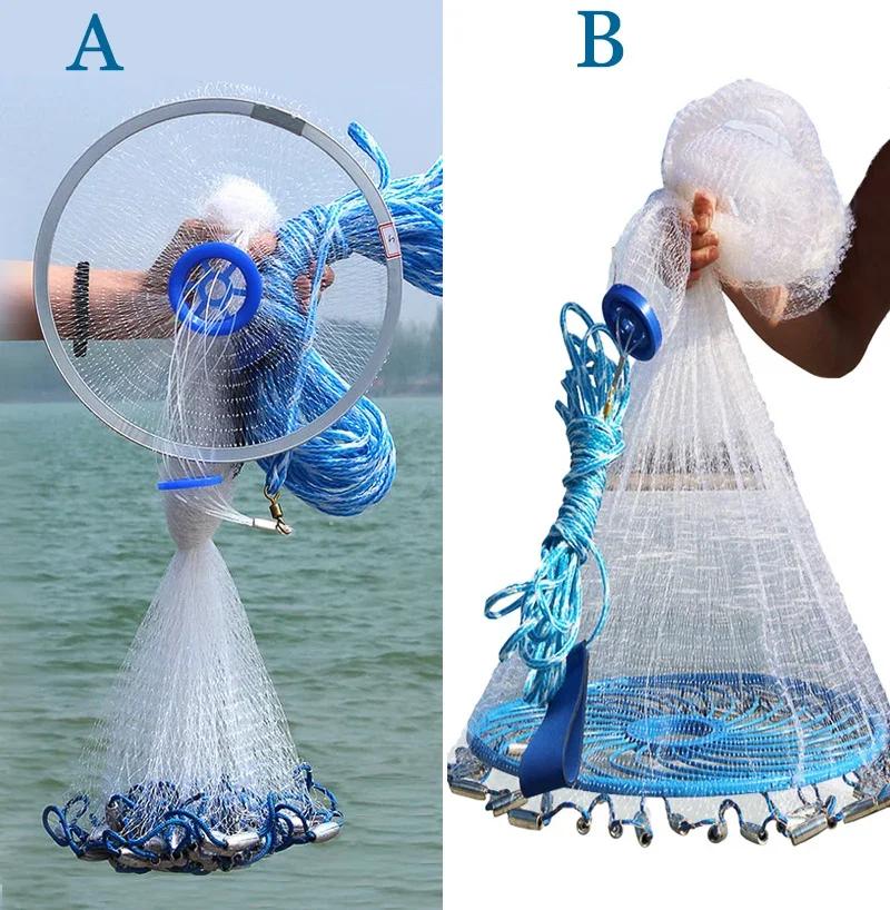 Lawaia filet moulé à la main en aluminium ou anneau en plastique bleu réseau pliant pendentif en aci
