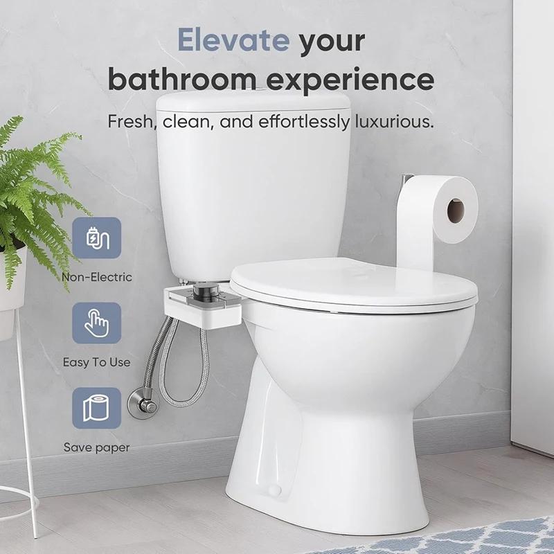 Accessoire de bidet pour siège de toilette, angle réglable, double buse, auto-nettoyant, bidet non é