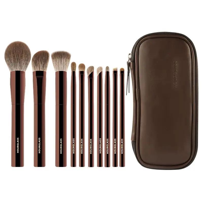Ensemble de pinceaux de maquillage sablier 10 fards à paupières doux et pratiques, correcteur, stuc,