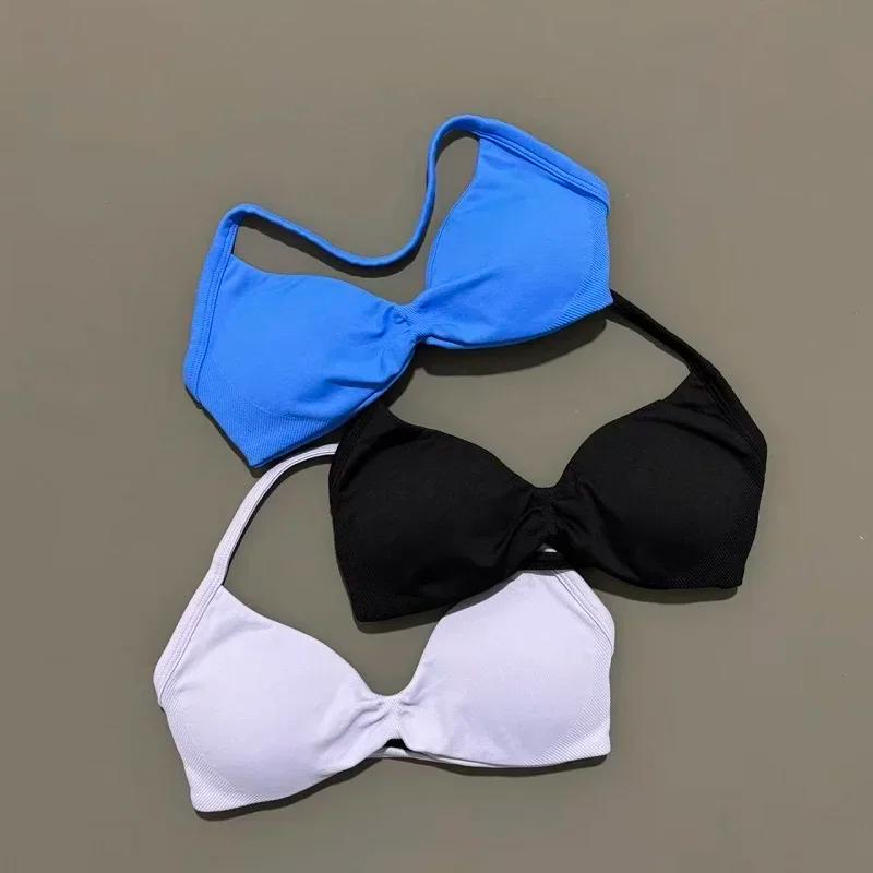 HISTELLO soutien-gorge à bretelles haut de sport femmes haut soutien mince sangle licou sport sans c