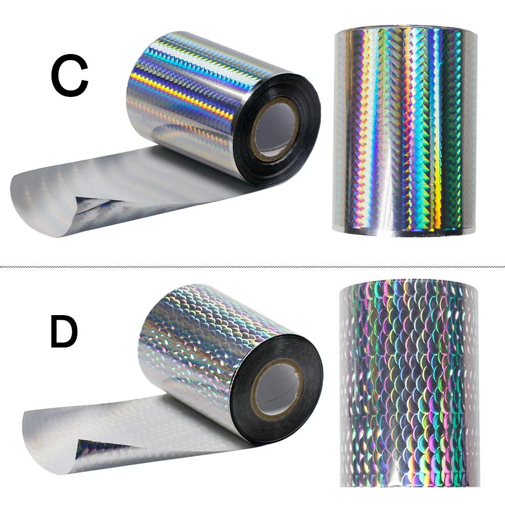 Elllv – feuille d'estampage à chaud holographique au Laser, 8cm x 120m/rouleau, leurre en peau de po