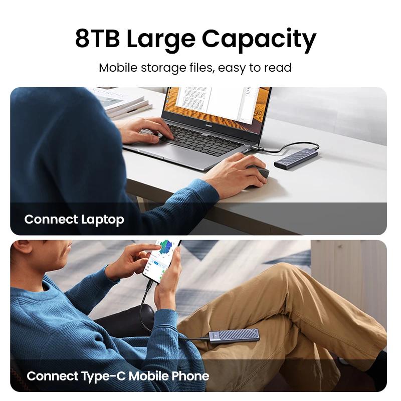 UGREEN – adaptateur de boîtier M.2 NVMe SATA SSD, 10Gbps USB 3.2 Gen2 USB C, prend en charge les clé