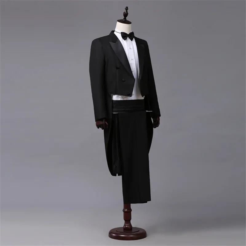 Manteau de queue pour hommes, classique, moderne, blanc et noir, Style basique, costume pour hommes