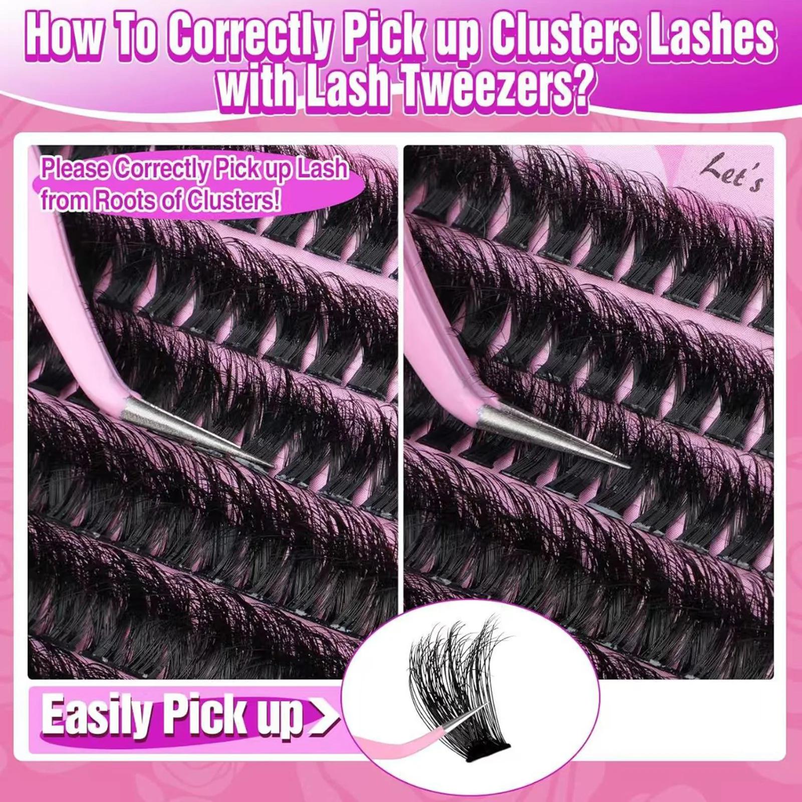 Cils épais moelleux grappes individuelles 200D Cosplay Extensions de cils de Faux vison manga faux c