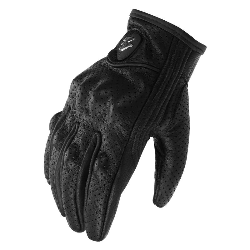 Gants de moto en cuir pour hommes et femmes, écran tactile, carbone, cyclisme, moteur, hiver, Hurbik