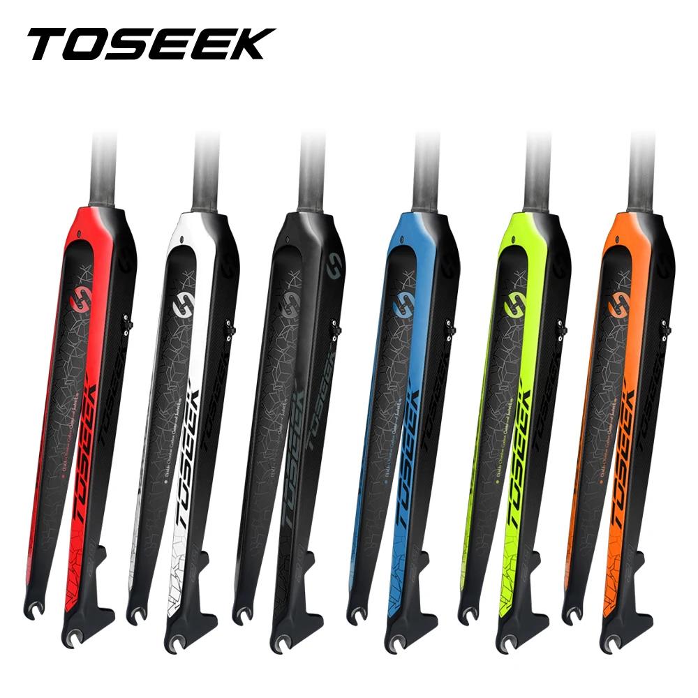 TOSEEK TFK-SL fourche en carbone 26ER/27.5ER/29ER Tube droit vtt fourche avant de vélo Garfo Carbono