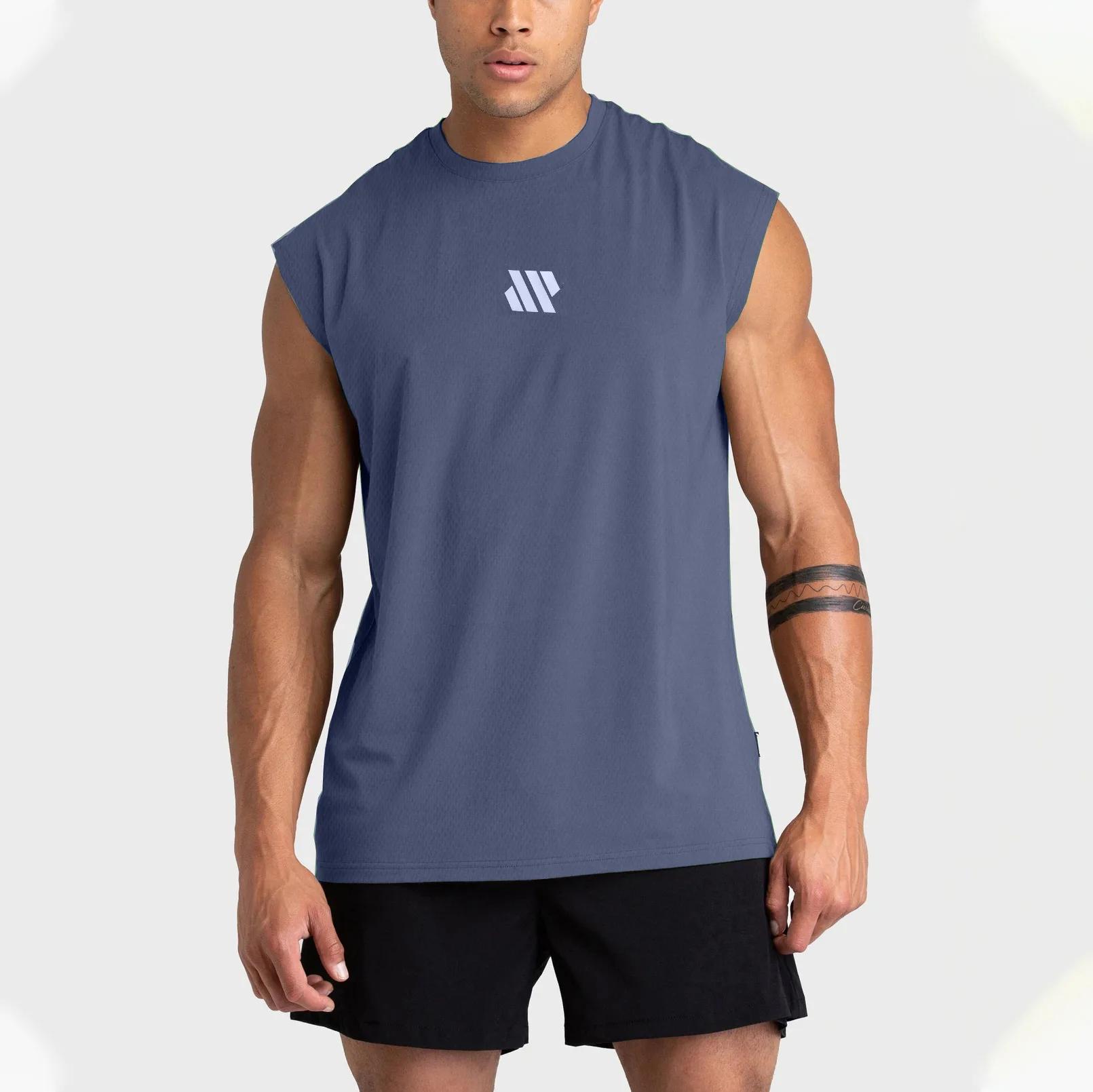 Chemise de sport sans manches pour hommes, Fitness, course à pied, gilet à séchage rapide, respirant