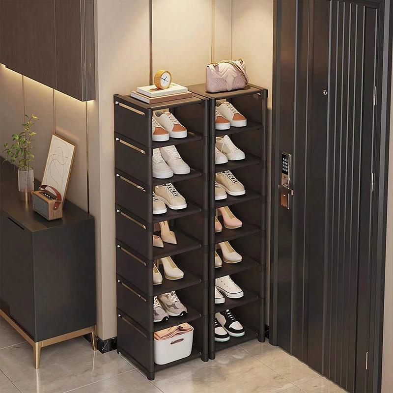 Étagère à chaussures petite armoire à chaussures élargie contre le mur porte étagère à chaussures pe