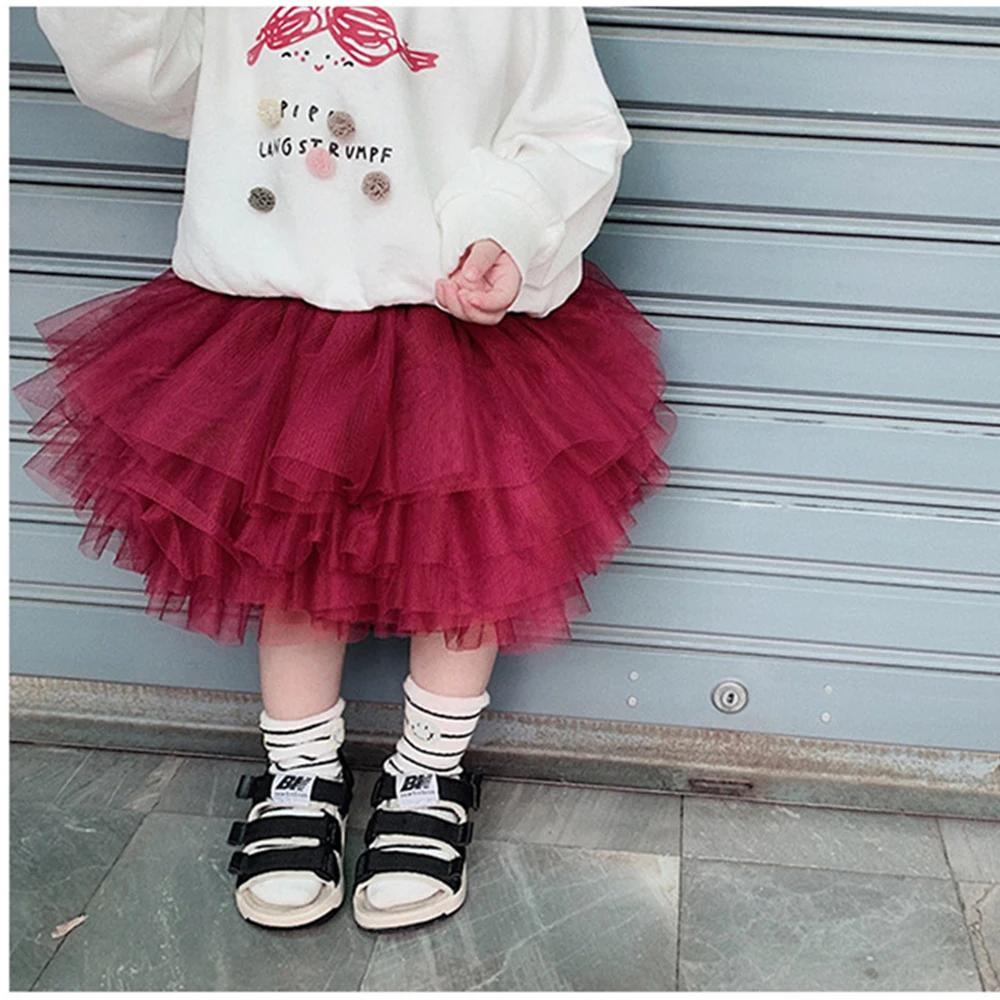 Jupes Tutu noires moelleuses pour petites filles, robe de bal de princesse en Tulle, jupon de danse