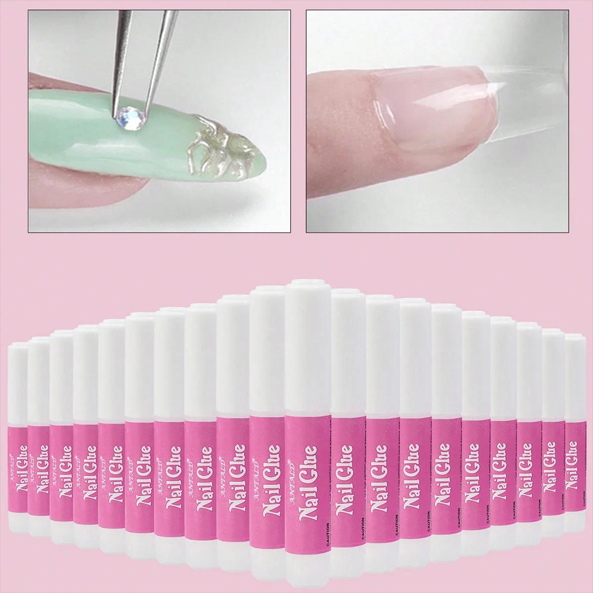 Colle Super forte pour faux ongles, 1/10/20 pièces, 2g, en acrylique, à pression, à séchage rapide,