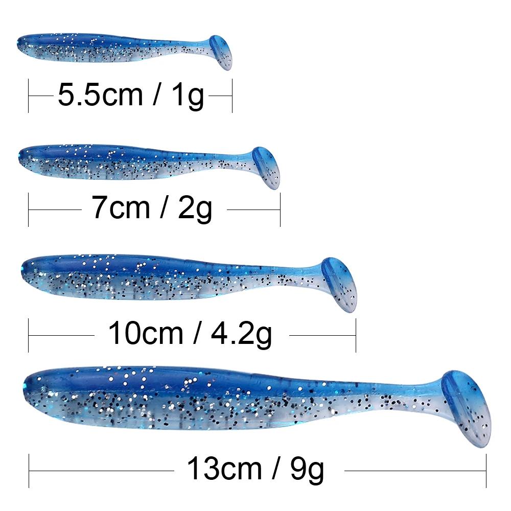 QXO 50 pièces/lot Swimbait leurre souple Silicone appât Shad Wobbler mer ver Streamer 7/10/13 cm Sil