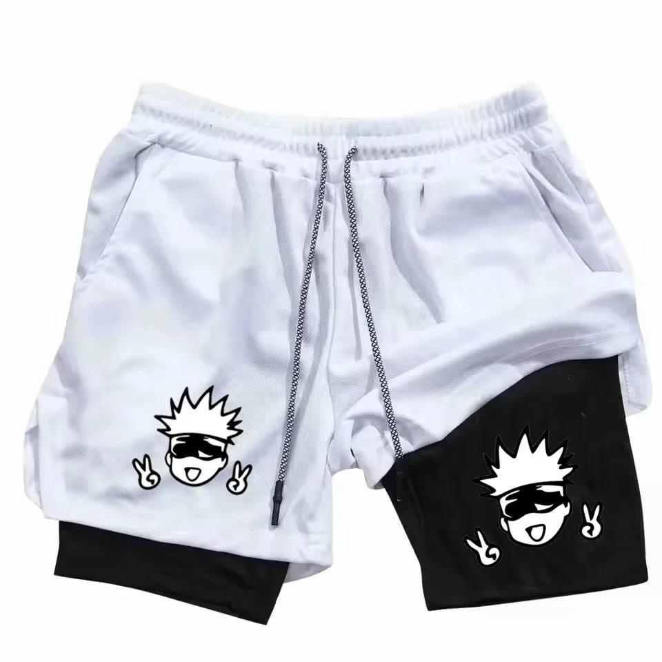 Short de sport à Double couverture, vêtements d'entraînement physique pour hommes, musculation Sho A