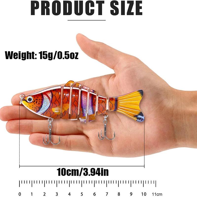 3 pièces leurres de pêche coulants appâts artificiels bioniques multi-articulés appâts artificiels d