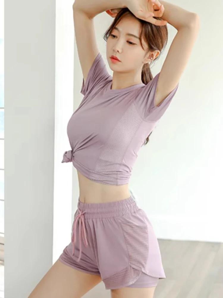 Ensemble de course pour femmes, vêtements de fitness d'été, exercice de yoga, populaire, séchage rap