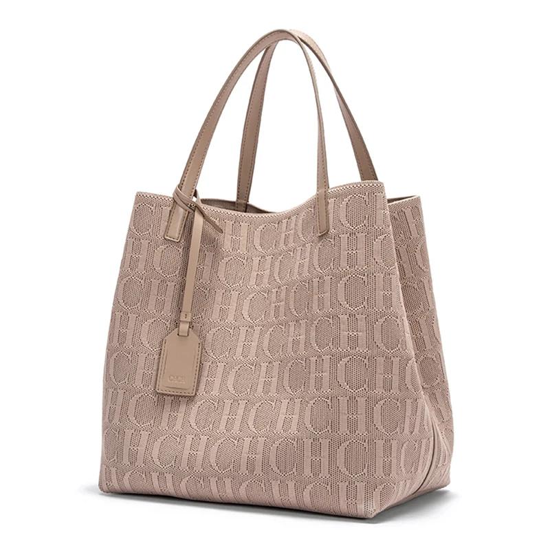 CHCH sac fourre-tout nouvelle grande capacité noir Simple tricoté sac à provisions 27*20*28 cm