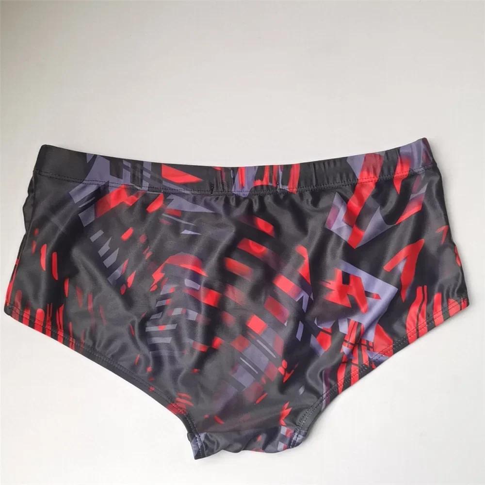 Maillot de bain homme brésilien coupe traditionnelle surf boxer slips noir rouge sunga