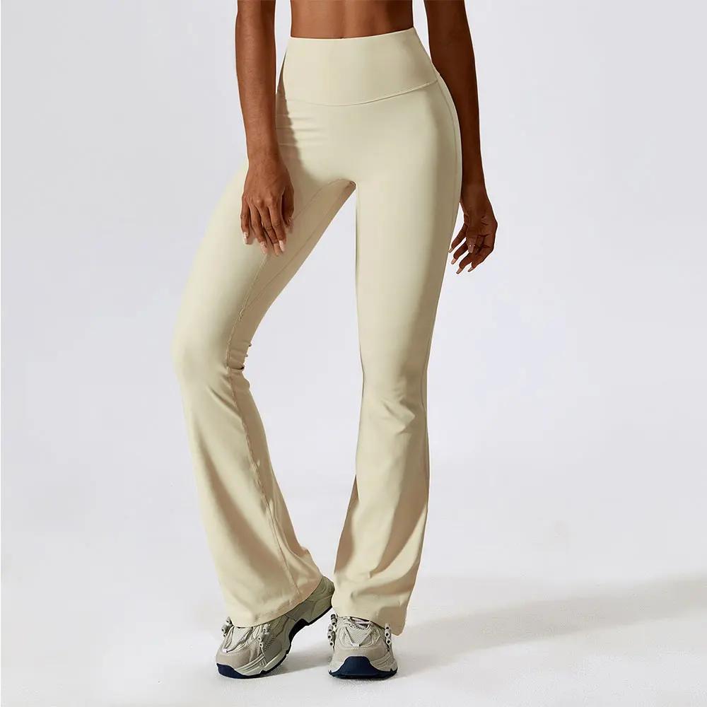 Leggings évasés taille haute femme - Pantalon de yoga et danse latine - Fitness et gym confortable