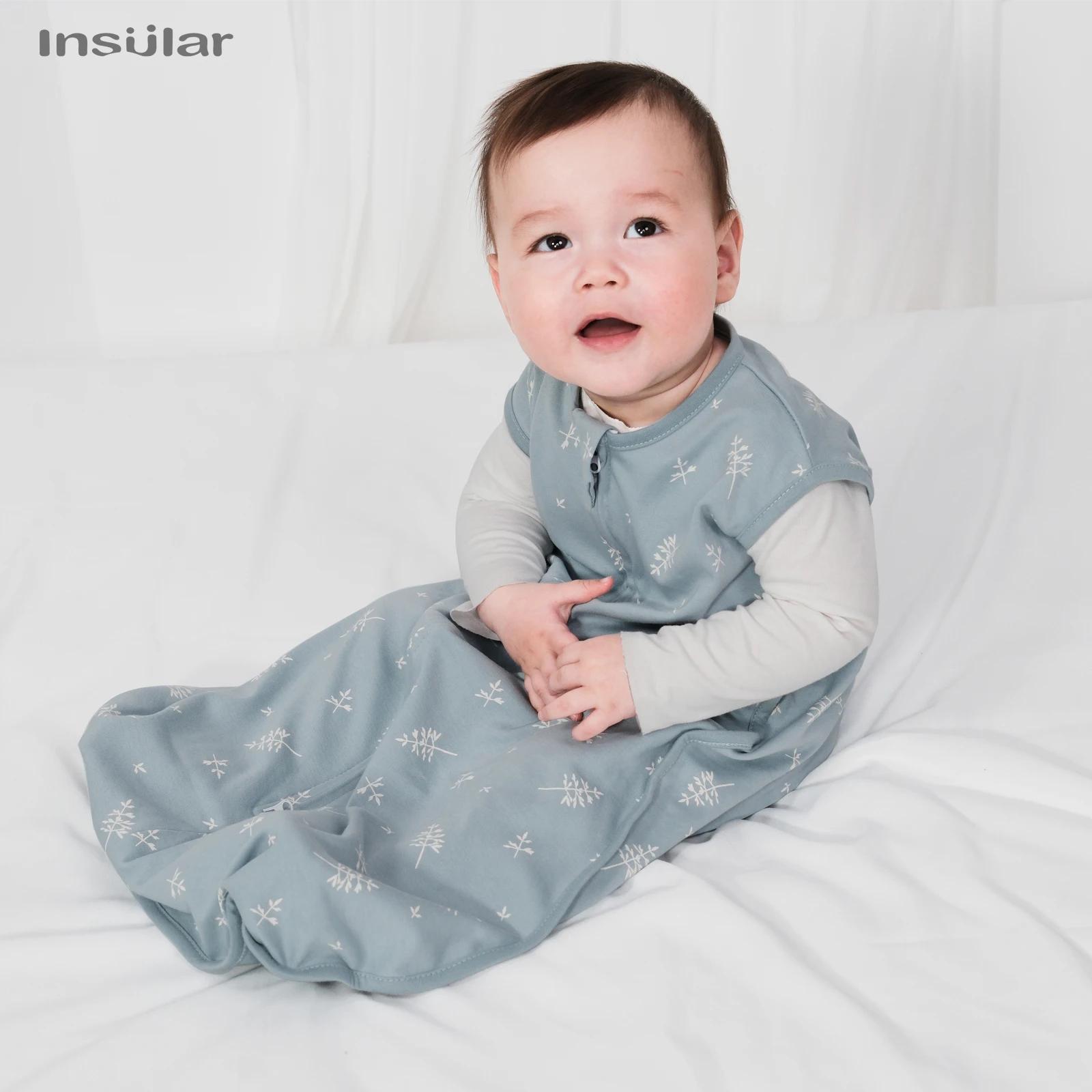 Sac de couchage insulaire pour bébé, sac de couchage unisexe sans manches 100% coton, couverture de