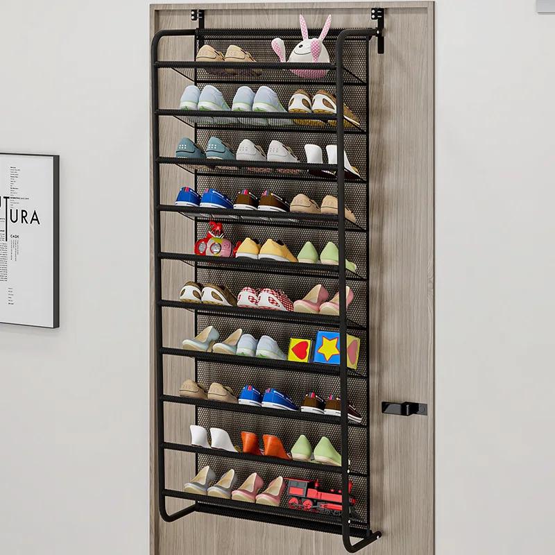 Armoire à chaussures de rangement anti-poussière domestique, simple, mural, étagère à chaussures à é