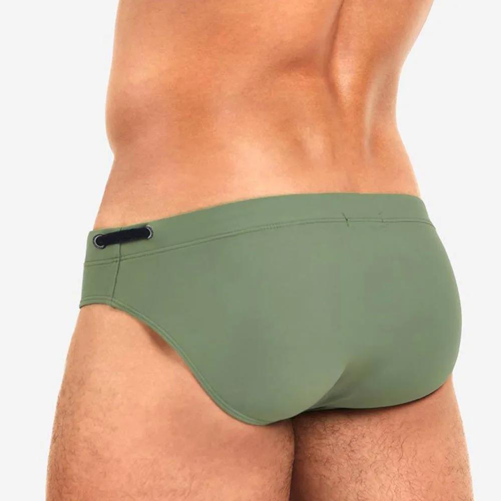 Slip de bain pour hommes, taille basse, couleur unie, maillot de bain de plage, culotte de bain, str