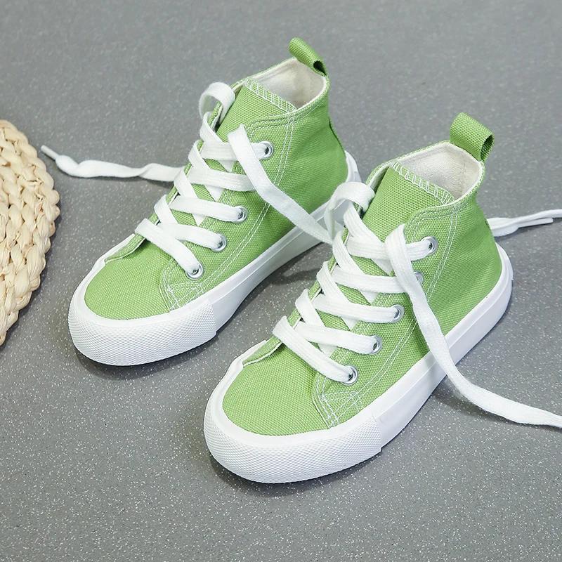 8009 Chaussures en toile pour enfants à la mode de couleur unie, chaussures de planche pour garçons