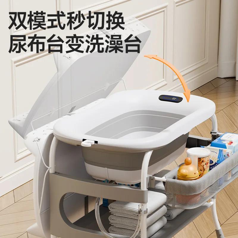 Table à langer 2-en-1, table de soins pour bébé, table de massage pour nouveau-né, table à langer mu