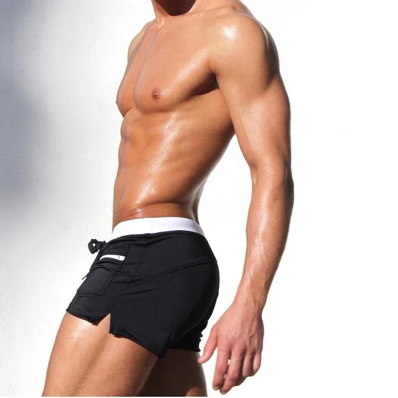 Maillot de bain homme poche zippée - Short bain été séchage rapide respirant doublure
