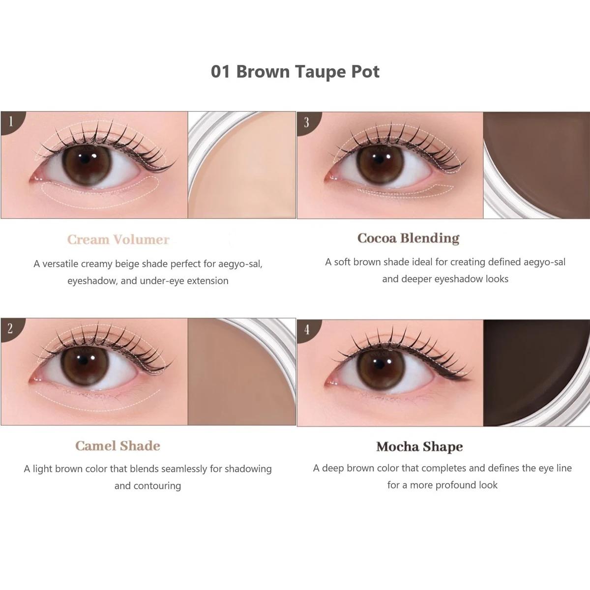 rom&nd HANALL EYEPOT LINER, texture crémeuse et soyeuse, longue tenue et pigmentée, design quatre-en