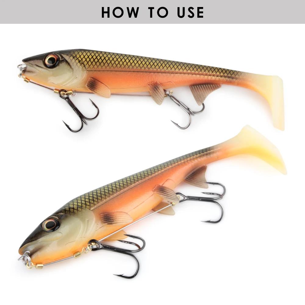 Spinpoler 14 cm/18 cm Shad brochet leurre nageur queue carrée pour brochet perche poisson-chat Zande