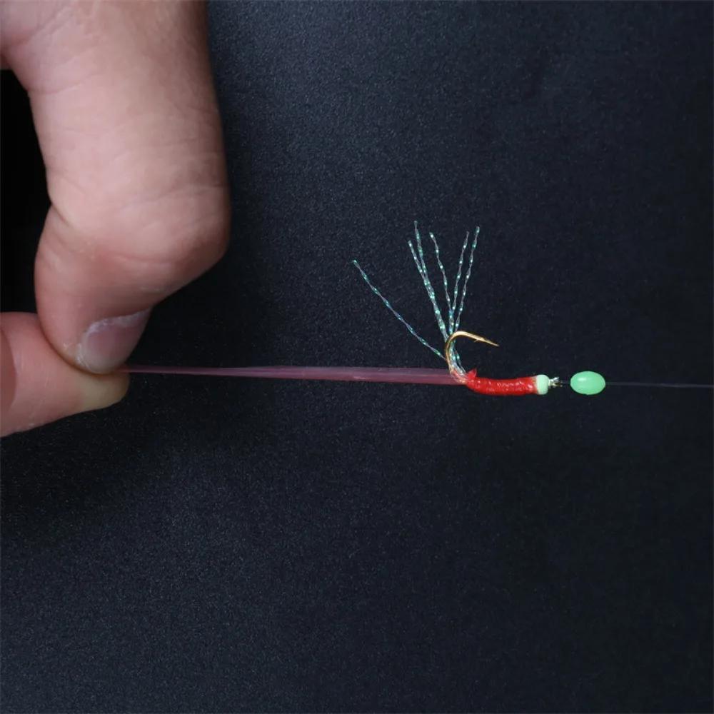 TANWobJeff Sabiki String Hook, Rig Fishing Hooks, Shoous Bean Lure, Bait Tackle for Sea, Freshwater