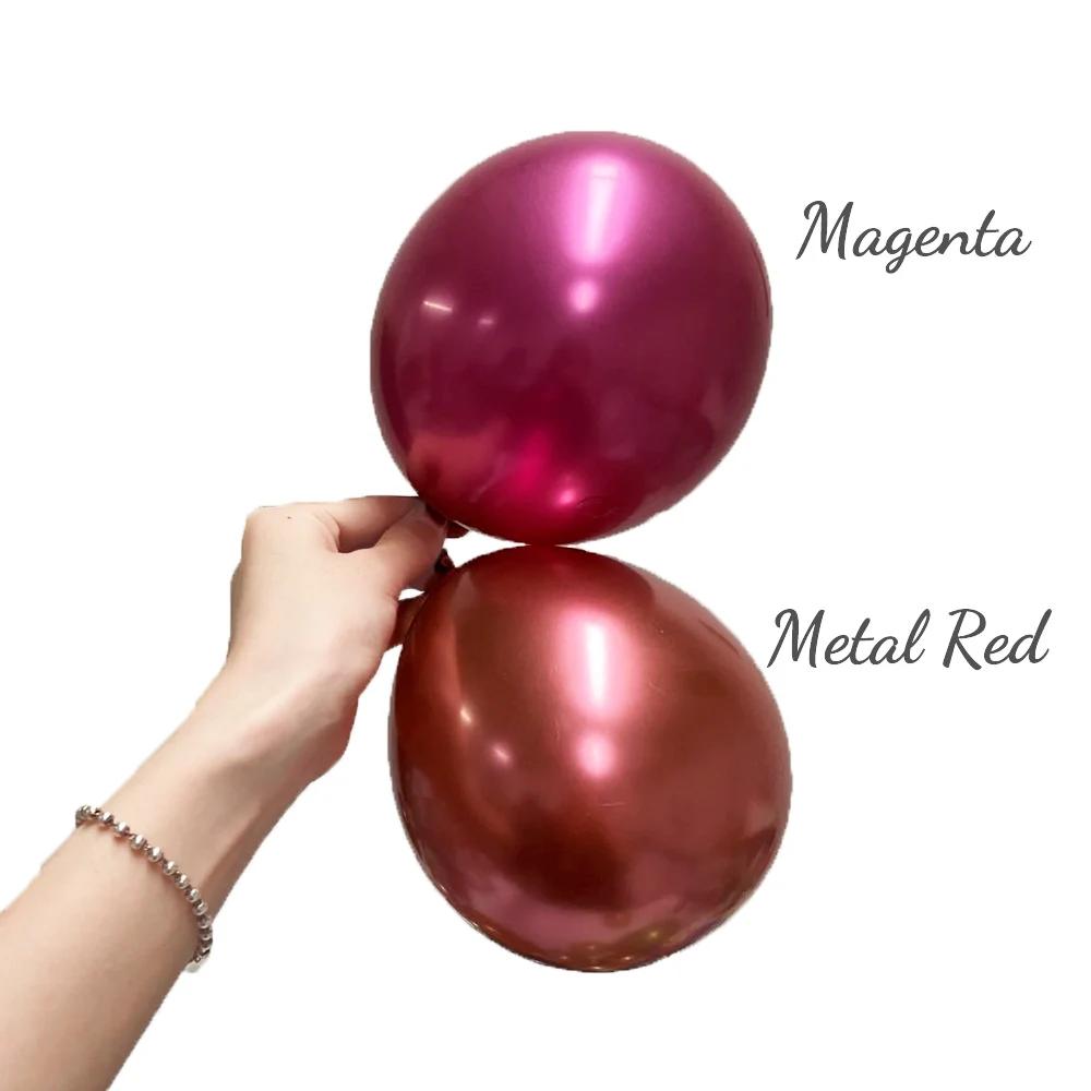 Ballons d'anniversaire en métal, 5/10/18 pouces, métallique, bleu, vert, argent, Chrome, or Rose, dé