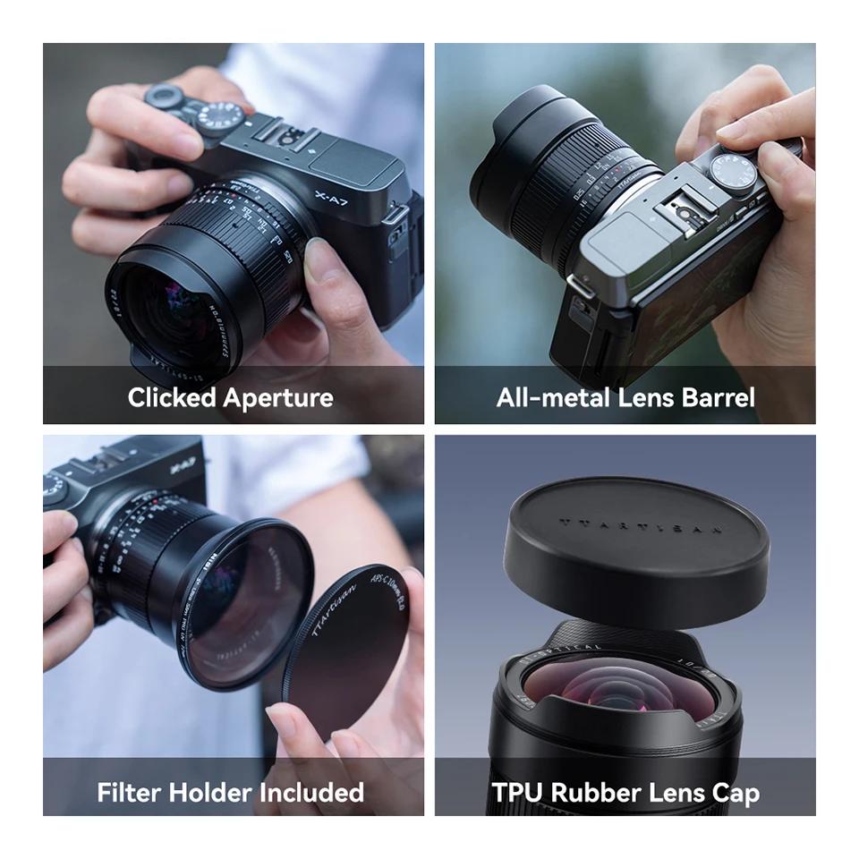 TTArtisan APS-C 10mm F2 ASPH 105 ° Objectif ultra grand angle pour appareil photo photographie Son