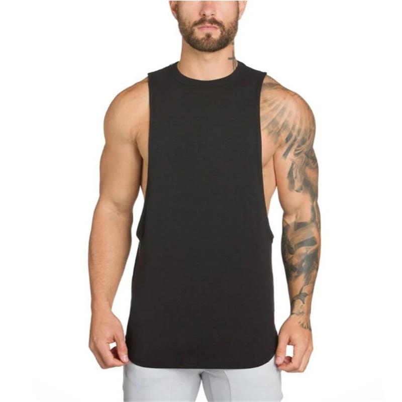 Gilets unis pour hommes, débardeur musculaire de musculation, Fitness, Sport, T-Shirt ample sans man