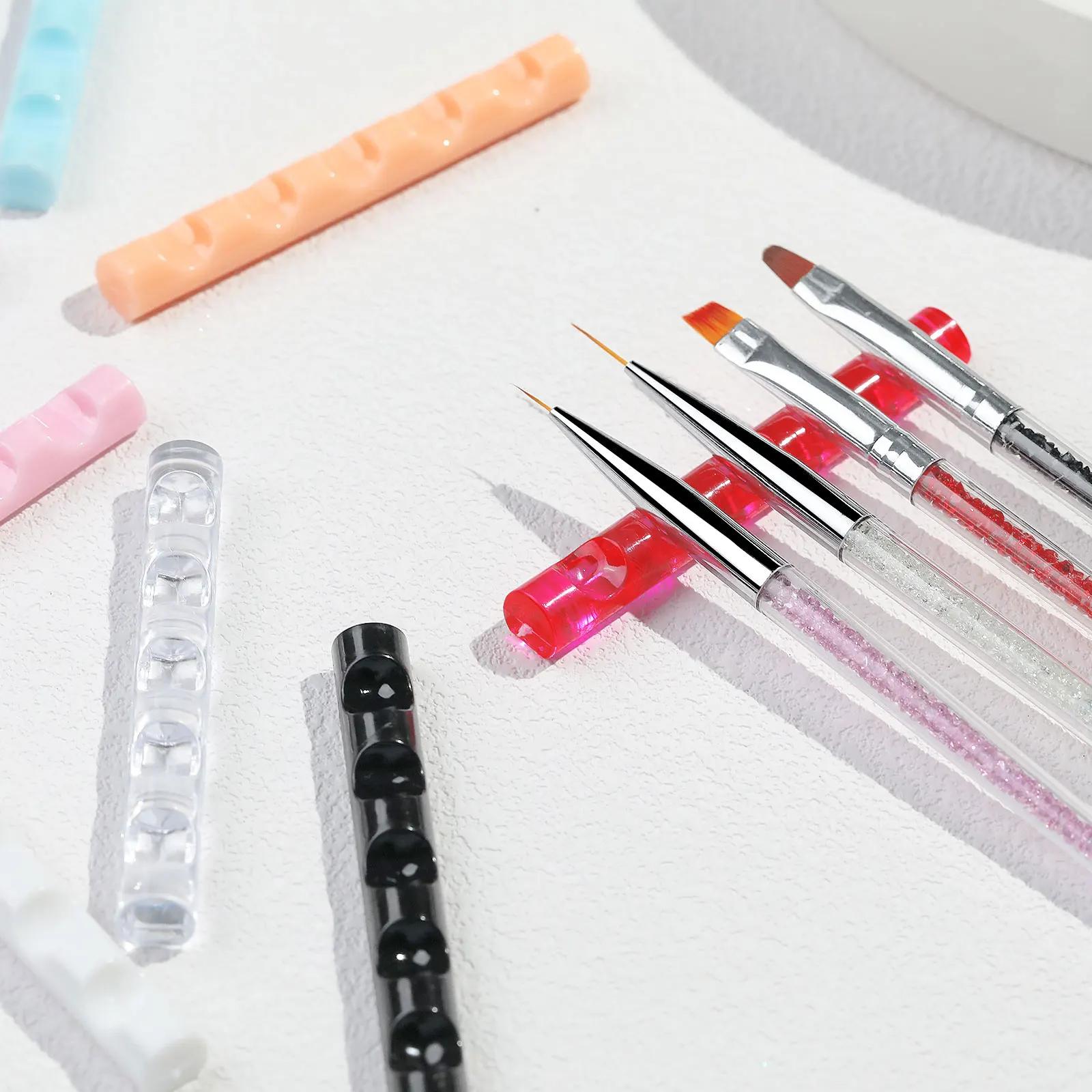Étagère pour brosse à ongles transparente en acrylique, 5 grilles, Mini support Portable pour stylo