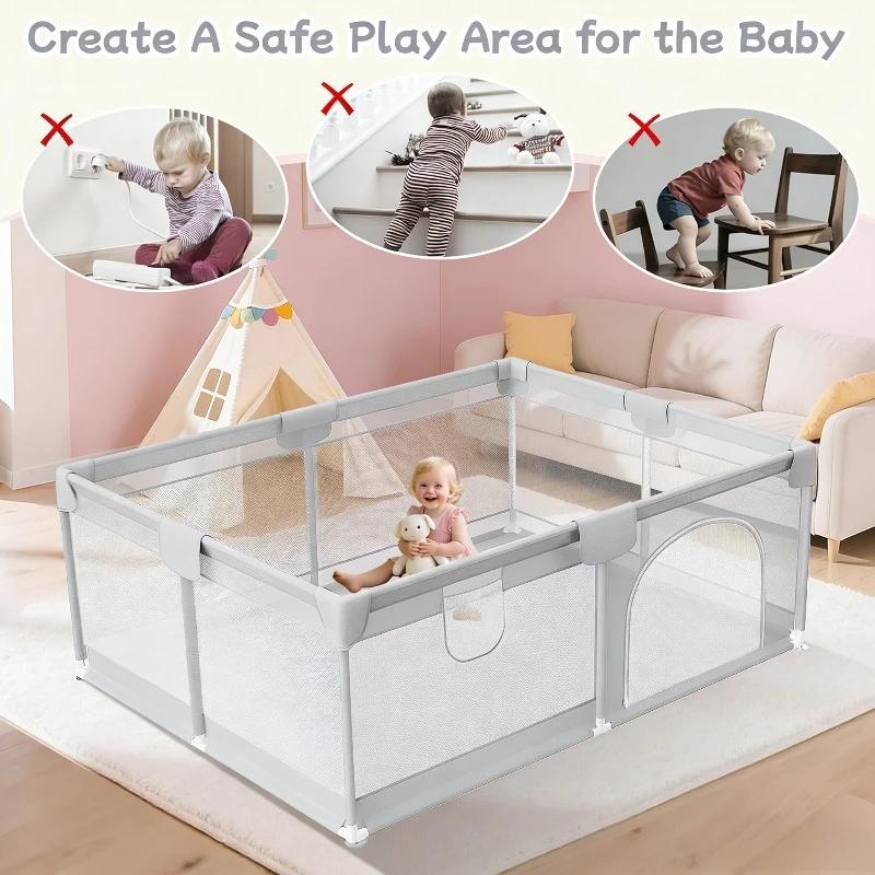 Parc de jeux IMBABY pour bébés et tout-petits, enclos de jeu anti-chute pour intérieur et extérieur,