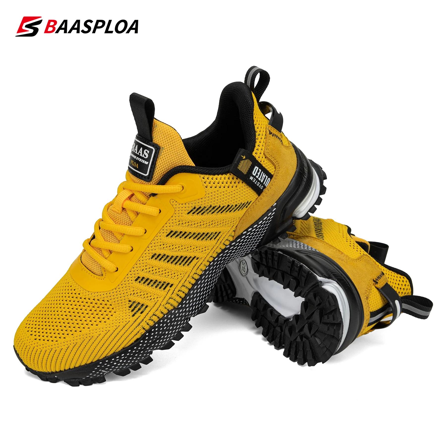Baasploa – chaussures de course légères pour hommes, baskets en maille à lacets, respirantes, de spo