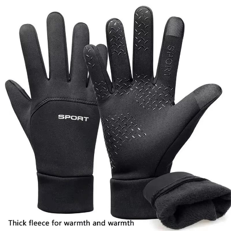 Gants chauds pour hommes et femmes, écran tactile, en peluche, pour Sports de plein air, coupe-vent